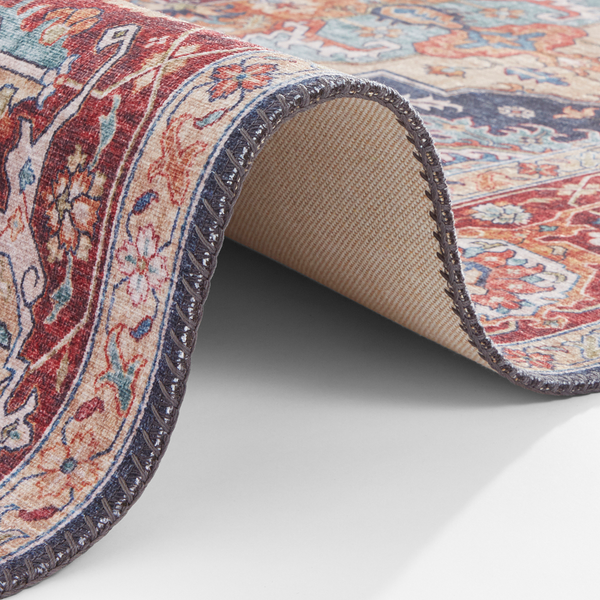 Kurzflorteppich Sylla - Webstoff - Marineblau - 80 x 150 cm