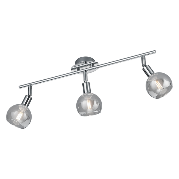 Deckenleuchte Brest III - Klarglas / Aluminium - Flammenanzahl: 3