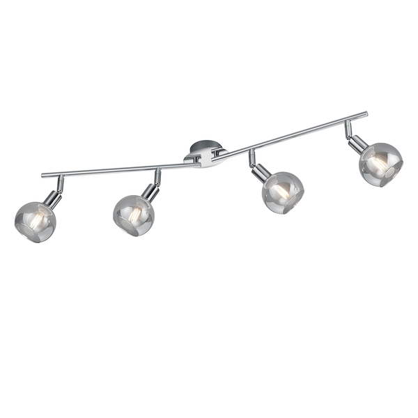 Deckenleuchte Brest III - Klarglas / Aluminium - Flammenanzahl: 4