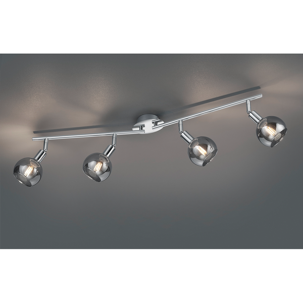 Deckenleuchte Brest III - Klarglas / Aluminium - Flammenanzahl: 4