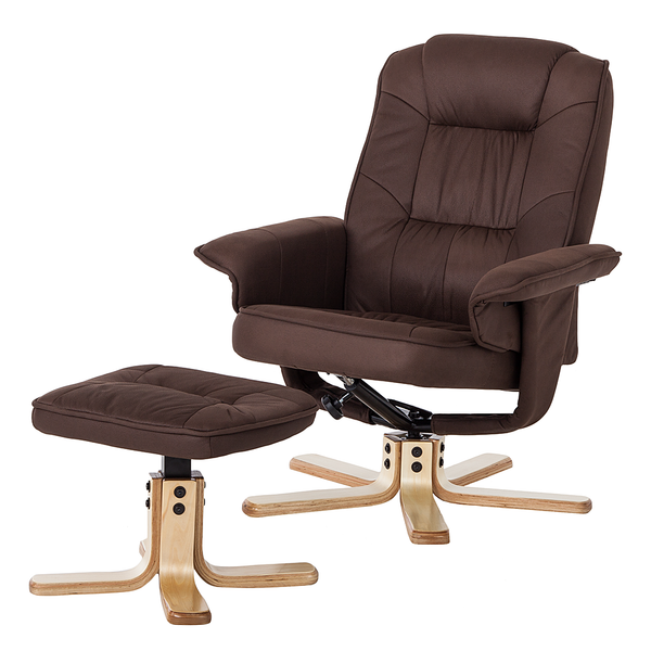 Relaxsessel Canillo II (mit Hocker) - Microfaser - Braun