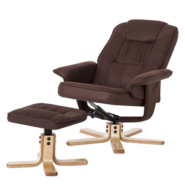 Relaxsessel Canillo II (mit Hocker) - Microfaser - Braun