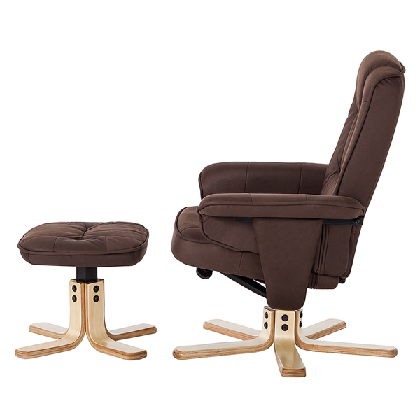 Relaxsessel Canillo II (mit Hocker) - Microfaser - Braun