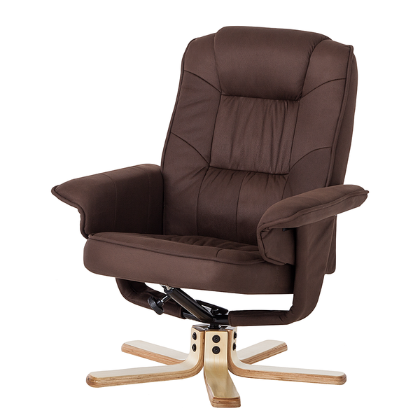Relaxsessel Canillo II (mit Hocker) - Microfaser - Braun