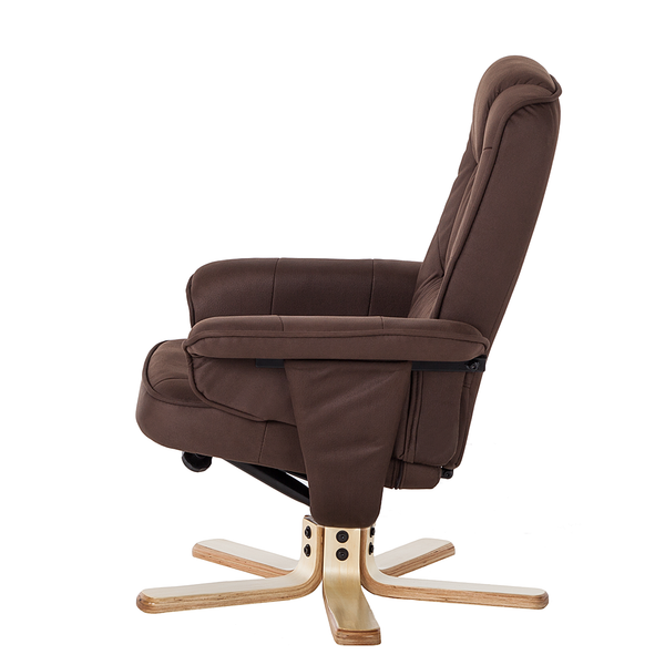 Relaxsessel Canillo II (mit Hocker) - Microfaser - Braun