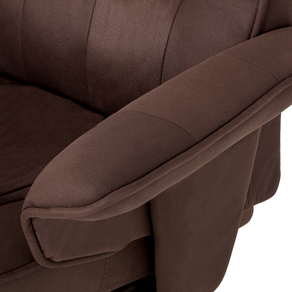 Relaxsessel Canillo II (mit Hocker) - Microfaser - Braun