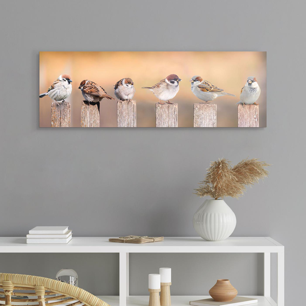 Bild Vogelfamilie - Holzwerkstoff - Mehrfarbig