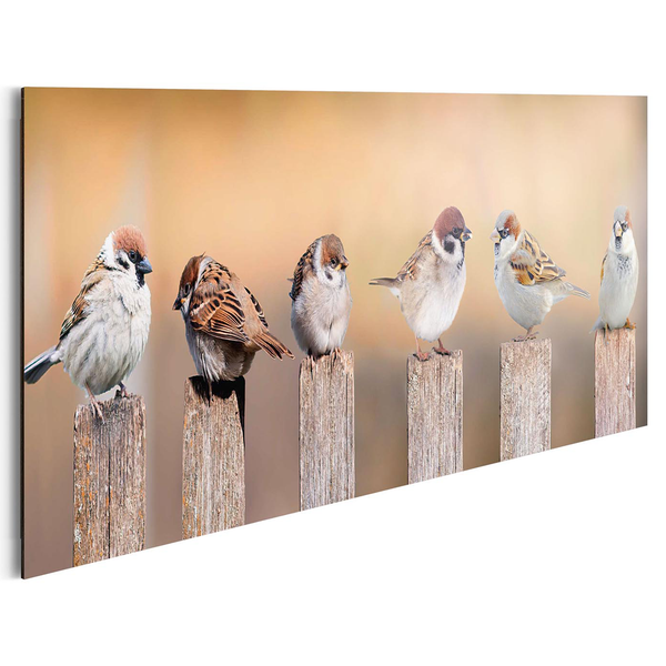 Bild Vogelfamilie - Holzwerkstoff - Mehrfarbig