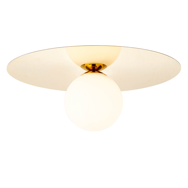 Wandleuchte Zondra - Milchglas / Eisen - 1-flammig