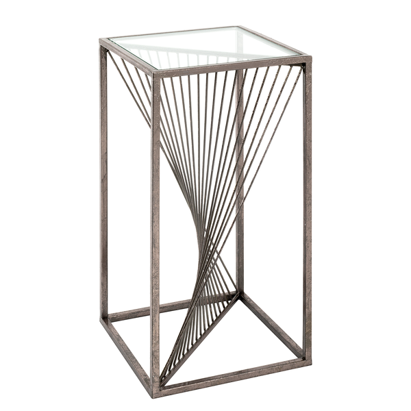 Beistelltisch Lixhult I - Glas / Stahl - Antiksilber