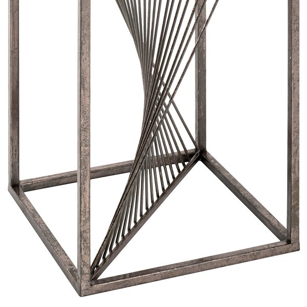 Beistelltisch Lixhult I - Glas / Stahl - Antiksilber