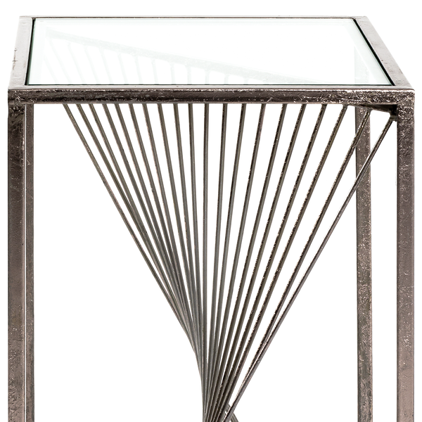 Beistelltisch Lixhult I - Glas / Stahl - Antiksilber