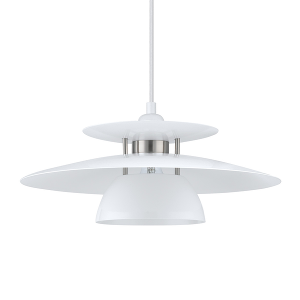 Pendelleuchte Brenda - Stahl - 1-flammig - Weiß