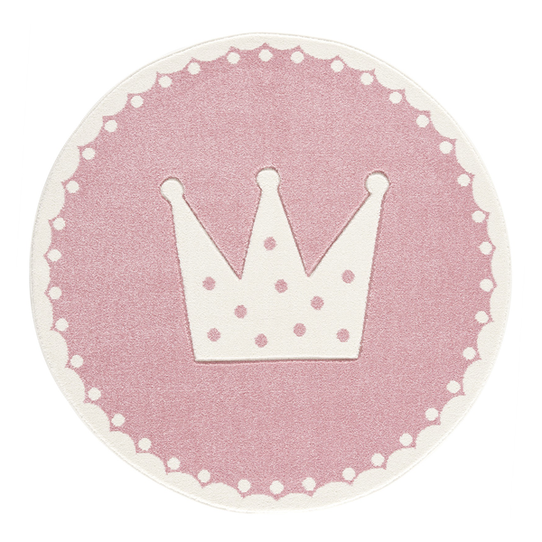Kinderteppich Crown - Kunstfaser - Babyrosa