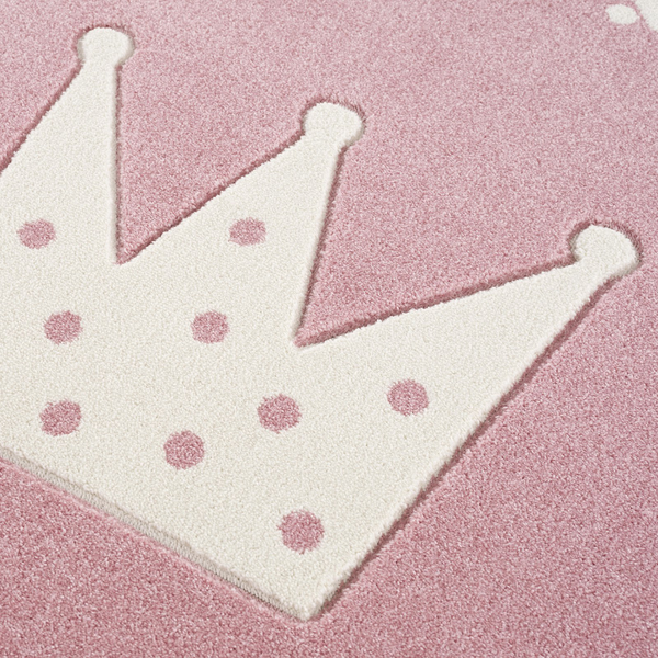 Kinderteppich Crown - Kunstfaser - Babyrosa