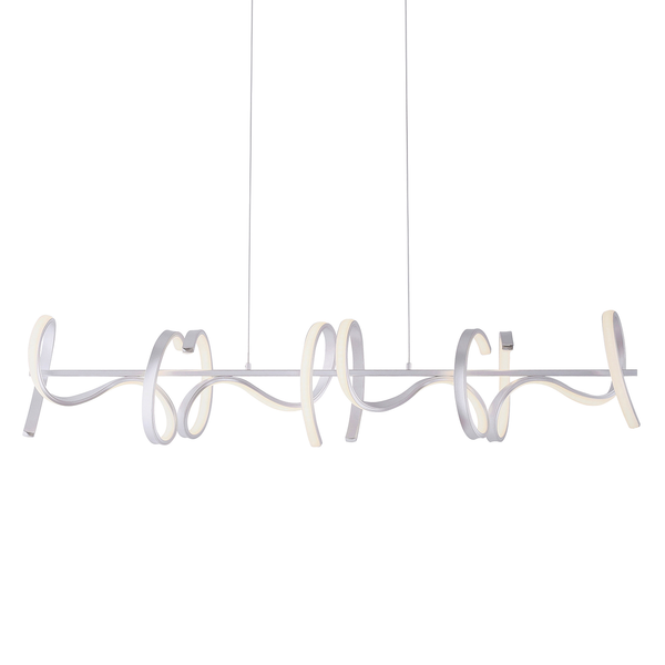 LED-Pendelleuchte Curls - Acrylglas / Eisen - 4-flammig - Silber