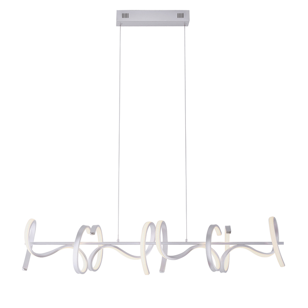LED-Pendelleuchte Curls - Acrylglas / Eisen - 4-flammig - Silber