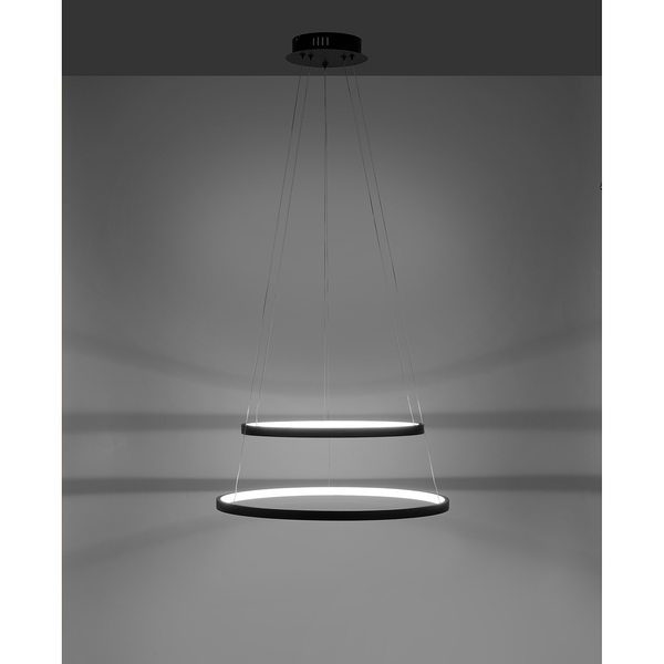 LED-Pendelleuchte Circle III - Acrylglas / Eisen - 2-flammig