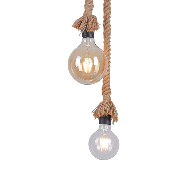 Pendelleuchte Rope II - Naturfaser - 2-flammig