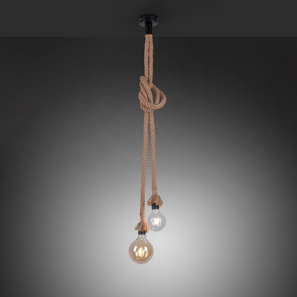 Pendelleuchte Rope II - Naturfaser - 2-flammig