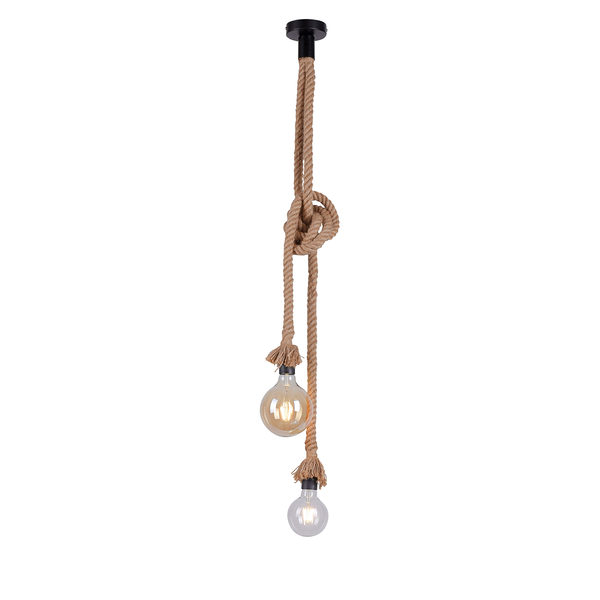 Pendelleuchte Rope II - Naturfaser - 2-flammig