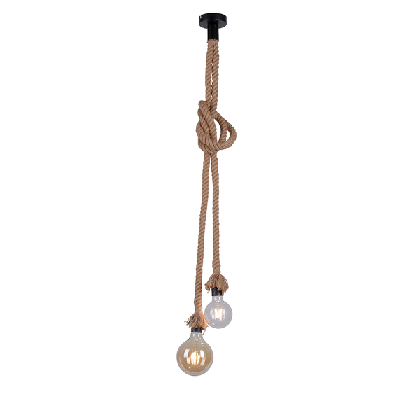 Pendelleuchte Rope II - Naturfaser - 2-flammig