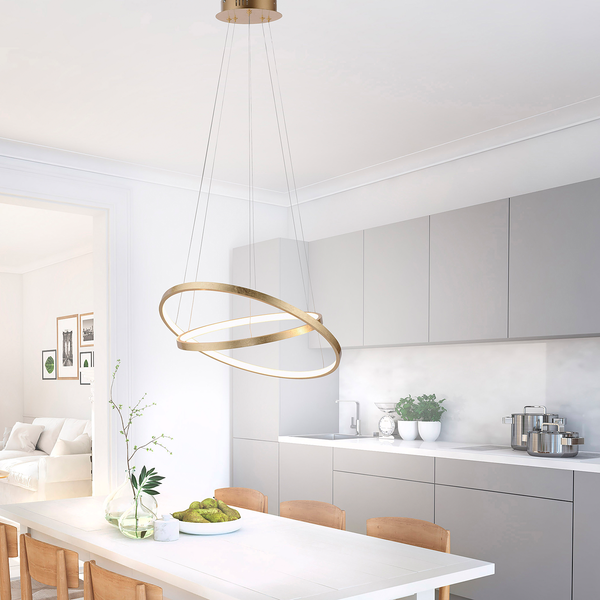 LED-Pendelleuchte Circle II - Acrylglas / Eisen - 2-flammig