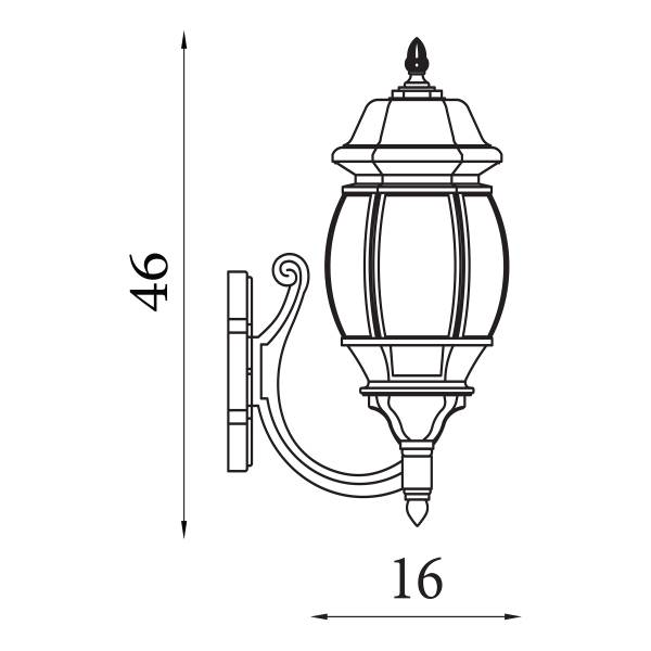 Wandleuchte Bel Aire I - Klarglas / Aluminium - 1-flammig