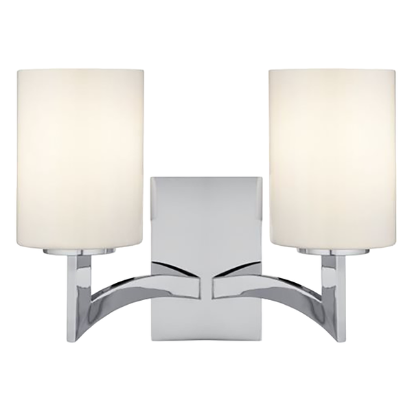 Wandleuchte Gina - Milchglas / Stahl - 2-flammig
