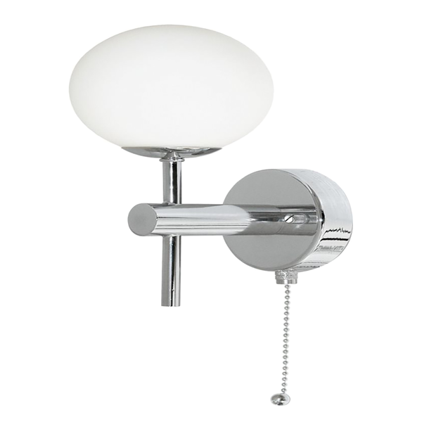 LED-Wandleuchte Global - Milchglas / Stahl - 1-flammig