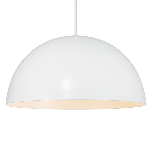 Pendelleuchte Ellen - Stahl - 1-flammig - Weiß - Durchmesser: 30 cm