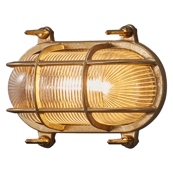 Wandleuchte Helford - Klarglas / Messing - 1-flammig - Messing