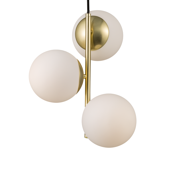Pendelleuchte Lilly II - Opalglas / Stahl - 3-flammig