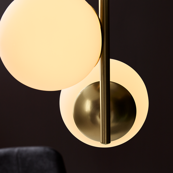 Pendelleuchte Lilly II - Opalglas / Stahl - 3-flammig