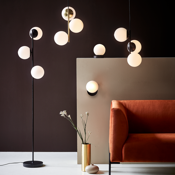 Pendelleuchte Lilly II - Opalglas / Stahl - 3-flammig