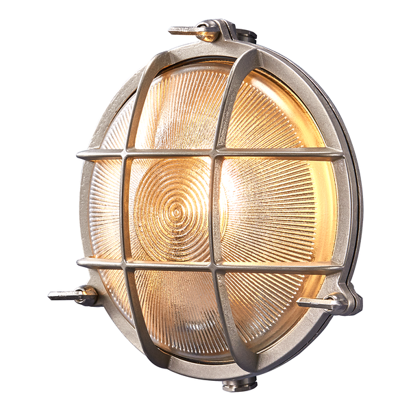 Wandleuchte Polperro - Klarglas / Messing - 1-flammig - Silber