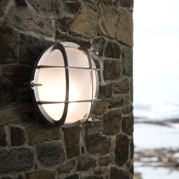 Wandleuchte Polperro - Klarglas / Messing - 1-flammig - Silber