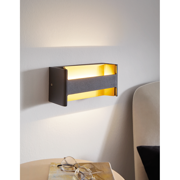 LED-Wandleuchte Feloniche - Polycarbonat / Aluminium - 1-flammig - Schwarz