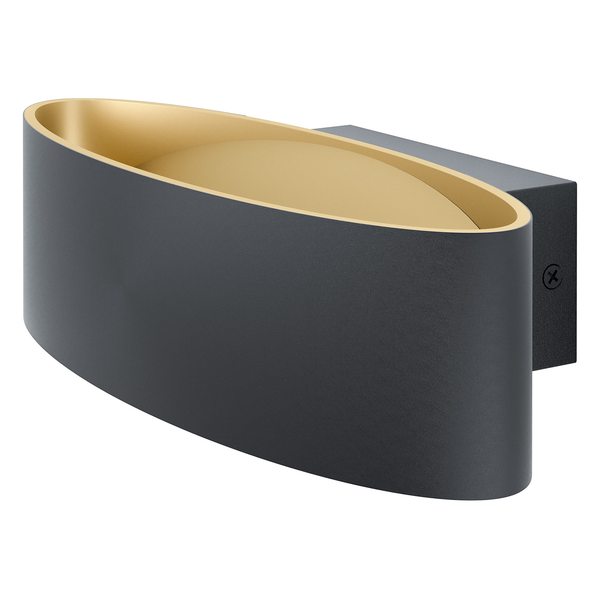 LED-Wandleuchte Maccacari - Polycarbonat / Aluminium - 1-flammig - Schwarz