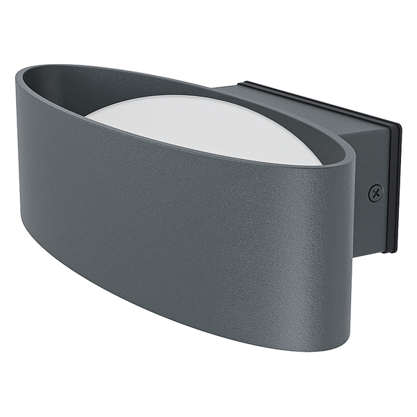 LED-Wandleuchte Chinoa - Polycarbonat / Aluminium - 1-flammig - Grau