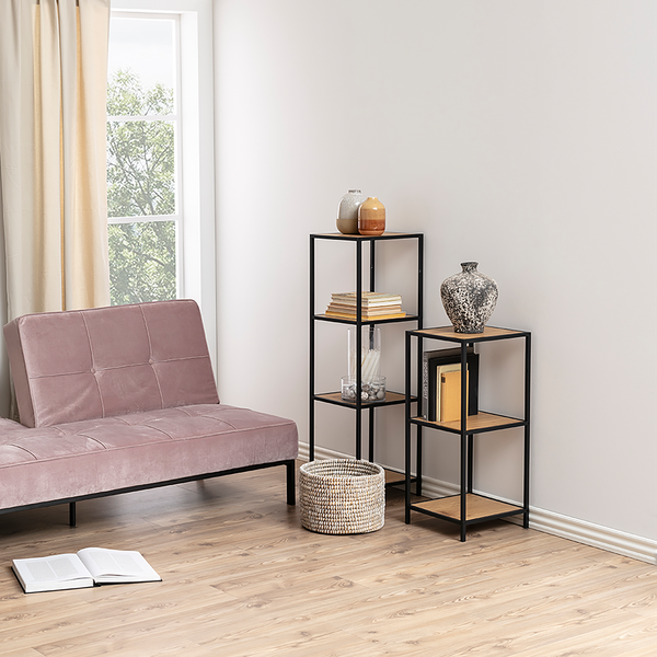 Regal Coogee IX - Wildeiche Dekor / Schwarz - Höhe: 83 cm