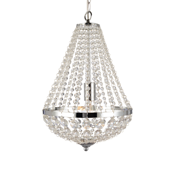 Kronleuchter Gränsön I - Kristallglas / Edelstahl - 1-flammig