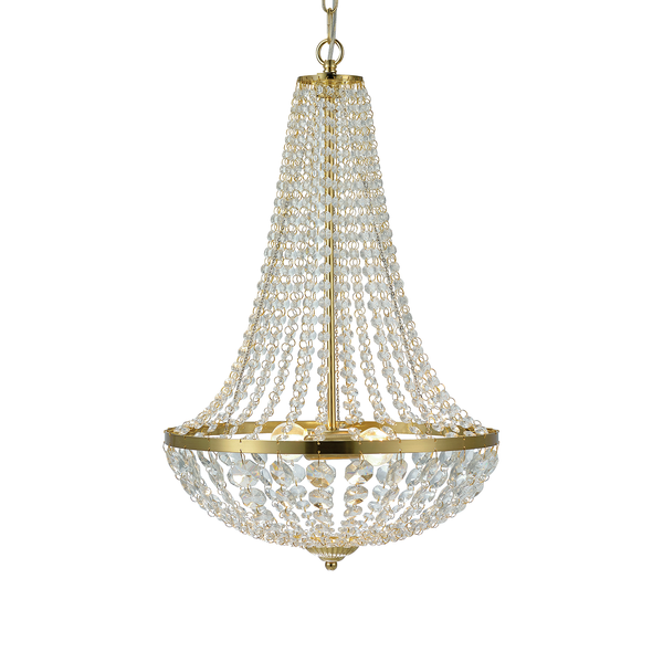 Kronleuchter Gränsö IV - Kristallglas / Edelstahl - 2-flammig