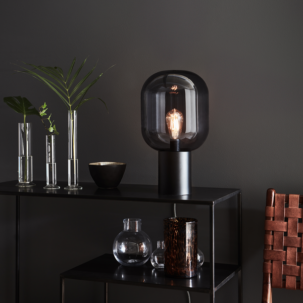 Tischleuchte Brooklyn I - Glas / Stahl - 1-flammig