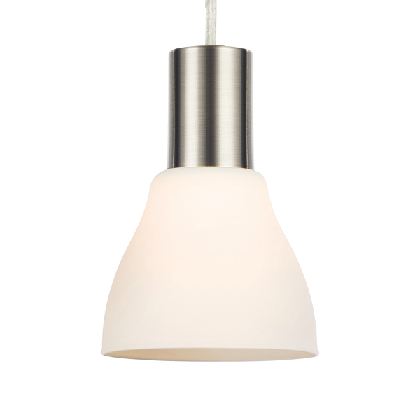 Pendelleuchte Vero - Milchglas / Stahl - 1-flammig - Silber