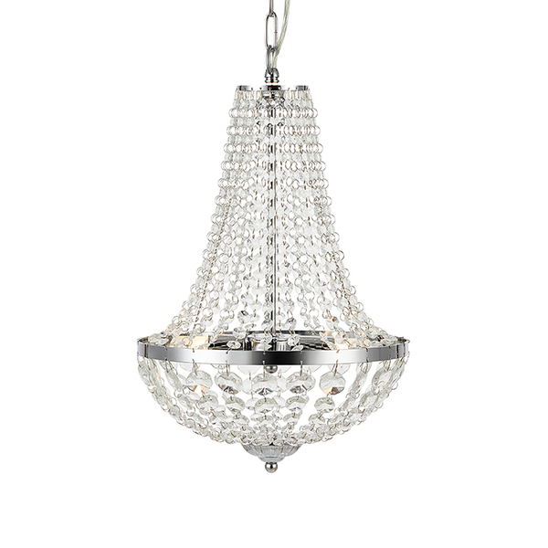 Kronleuchter Gränsö V - Kristallglas / Stahl - 2-flammig