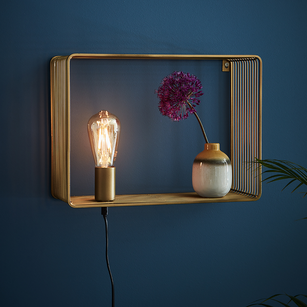 Wandleuchte Shelf - Stahl - 1-flammig - Gold