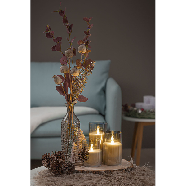 LED-Kerze Classy (3er-Set) - Klarglas - 3-flammig