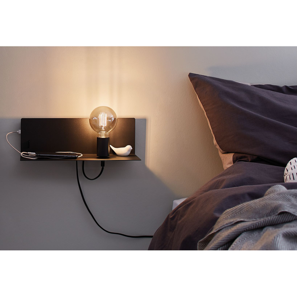 Wandleuchte Devara - Aluminium - 1-flammig - Schwarz