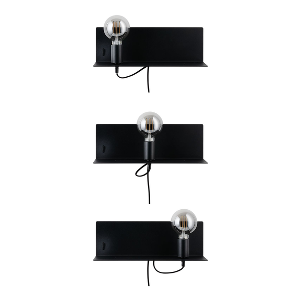 Wandleuchte Devara - Aluminium - 1-flammig - Schwarz